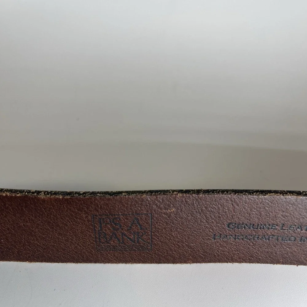 JoS A Bank Brown Fine Italian Leather Casual Belt - Men's Size 34